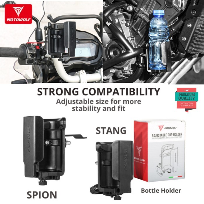 HOLDER BOTOL MOTOWOLF CUP HOLDER MOTOR SEPEDA MULTIFUNGSI ADJUSTABLE
