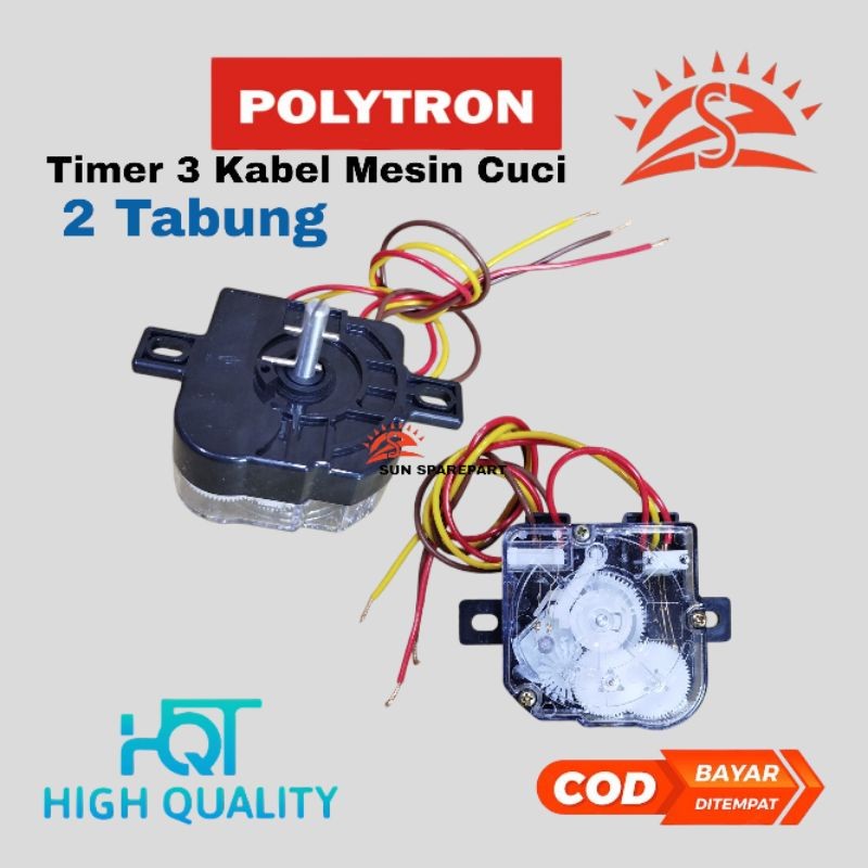 Timer mesin cuci 3 kabel Timer mesin cuci Polytron 2  Tabung