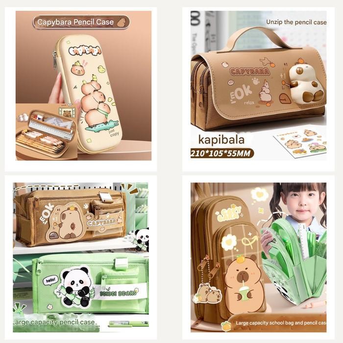 

[Khusus Batam] Kotak Pensil Capybara Panda, Kotak Pensil Mini Pouch, Kotak Pensil 3D [G]