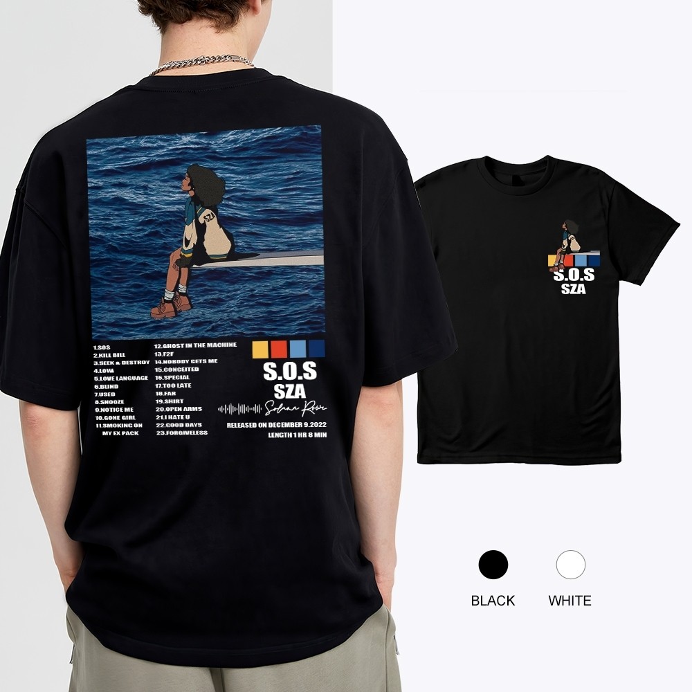 SOS SZA kaos baru trendi bermotif modis dengan kain berkualitas tinggi (terinspirasi dari album SZA 