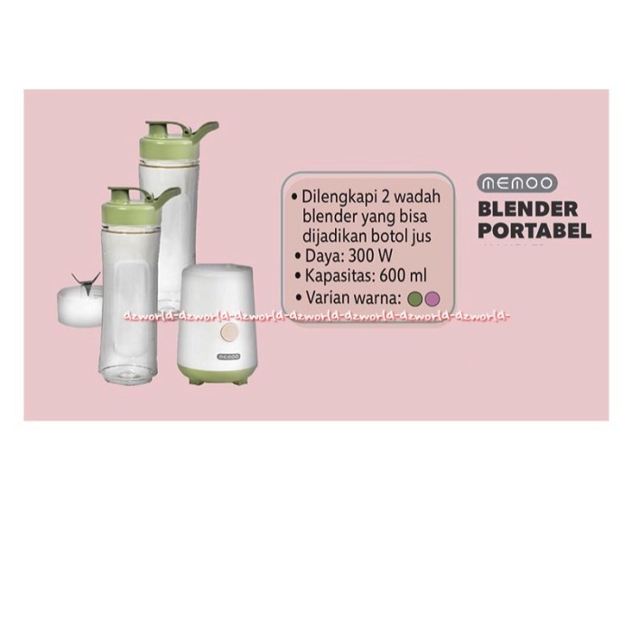 

Memoo Blender Portable Peralatan Blender bisa Jadi Botol Minuman Memo