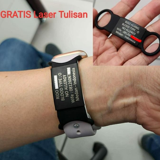 Tag Nama Custom ID untuk Jam Tangan dan Kalung Anjing Kucing dll HAT