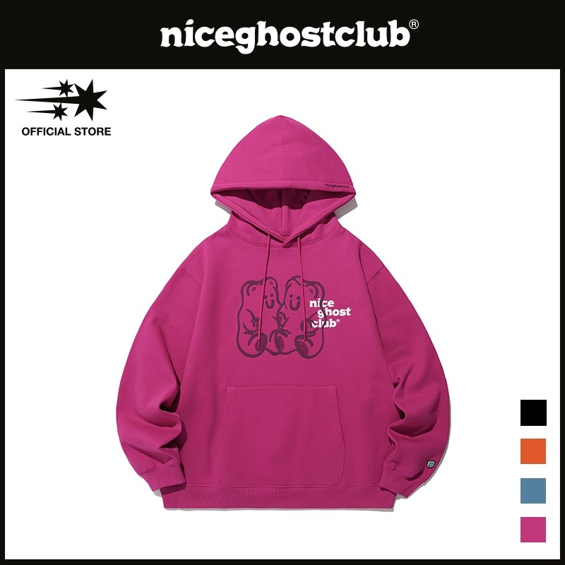 [niceghostclub] Hoodie Beruang Gummy & Logo (versi 1)_Gaya unisex |FJElJm3Y|