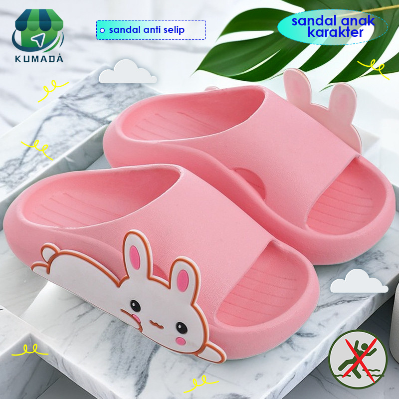 sandal anak/sandal anak perempuan/Pola kartun kelinci putih kecil yang lucu