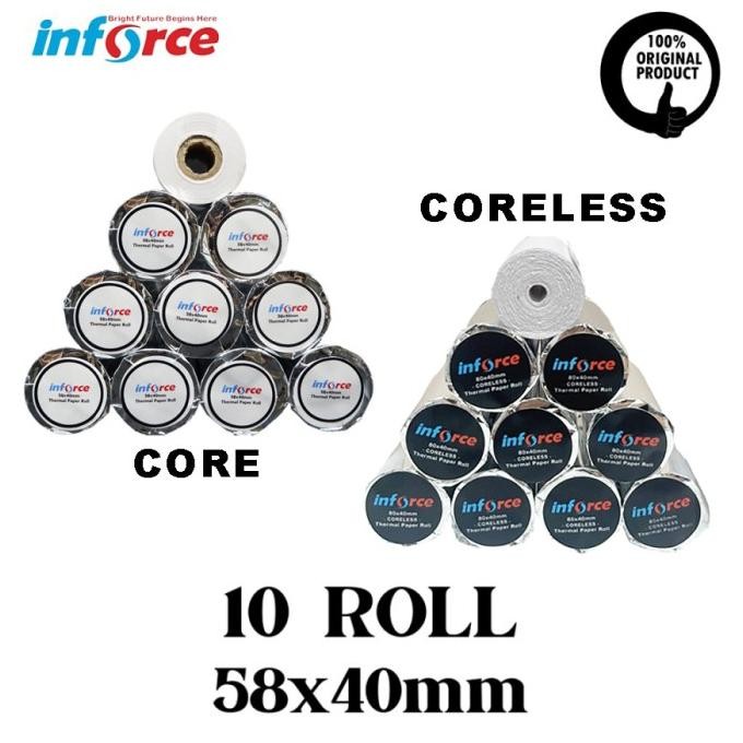 

Sale Kertas Thermal 58X40 Mm Inforce Paper Roll 10 Struk Nota Termal 58 40