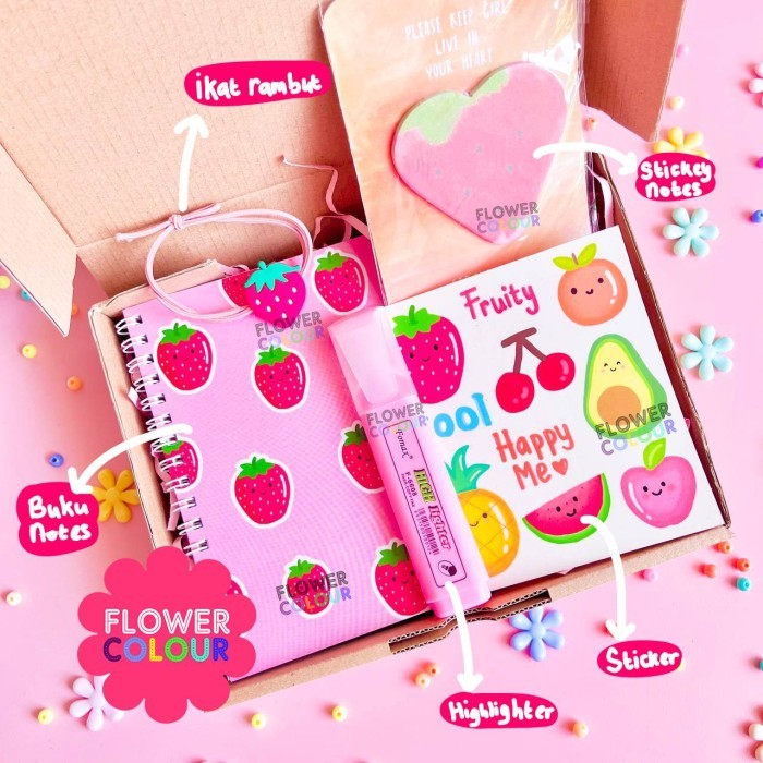 

Paket Alat Tulis Buah Aesthetic Stationery Set Aesthetic