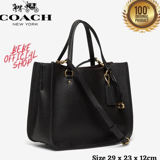 [ORIGINAL] COACH Tyler Carryall 28 Black Leather Tas Coach Original