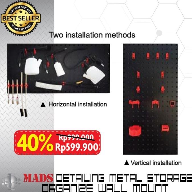 

Mads Pegboard Wall Mounted Detailing Tools Storage Organizer Workshop Original Dan Terpercaya