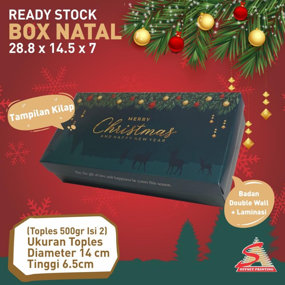 

28.8x14.5x7 Hampers Natal/Box Natal/Box Kue Kering/Kue Kering 500gr Isi 2
