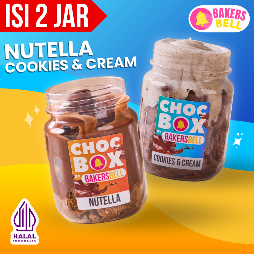 

[PAKET ISI 2] ChocBox Jar FULL COOKIES Bakersbell (Nutella + Cookies & Cream)