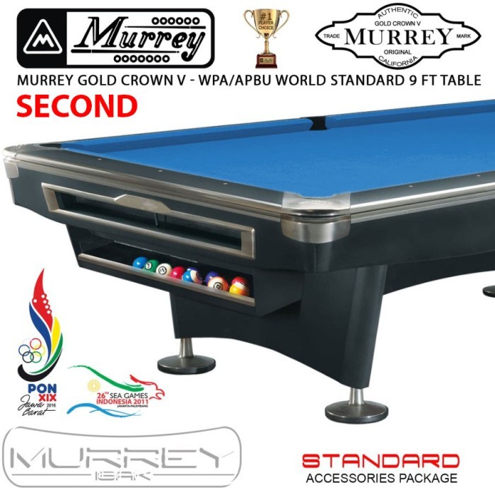 TERBARU - SECOND Murrey Gold Crown V STD 9 ft Pool Table - Meja Billiard Bekas