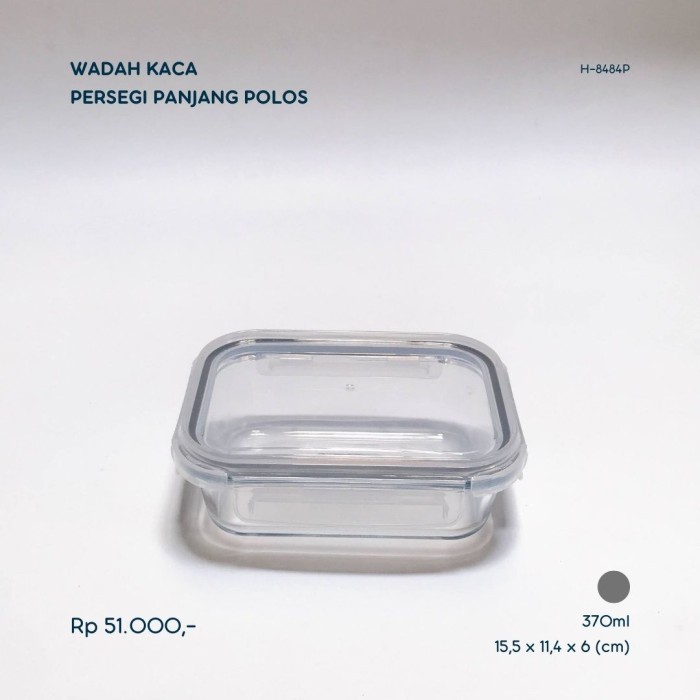 FREE ONGKIR WADAH KACA PERSEGI PANJANG POLOS POLOS TOPLES FOOD CONTAINER