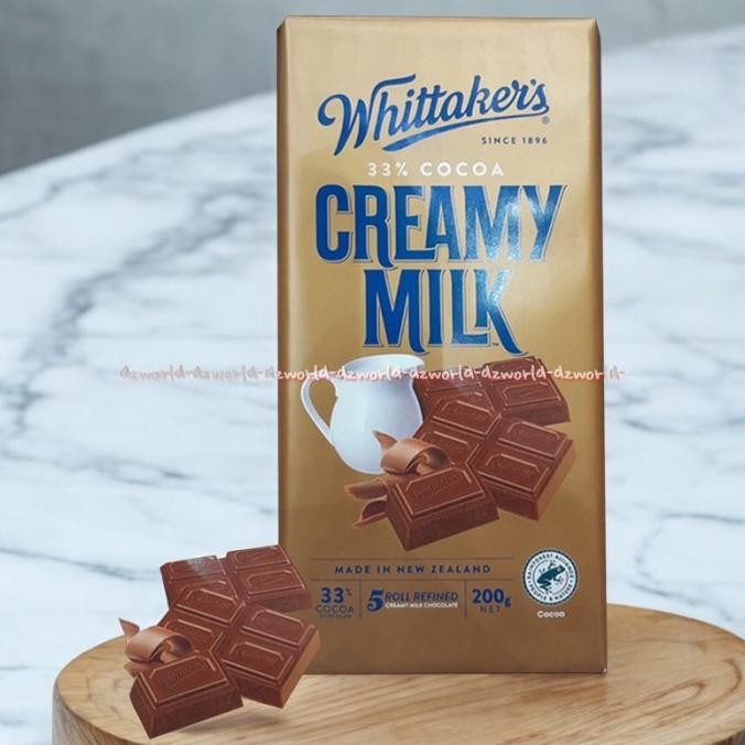 

Whittaker's 200gr Creamy Milk 33% Cocoa Coklat Krim Susu Whittakers Wittaker Made in Newzeland NZ