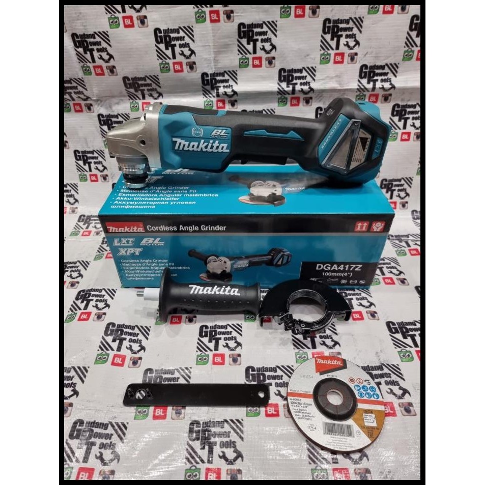 Mesin Gerinda Baterai Cordless Gerinda 4Inch Brushless Makita Dga417Z