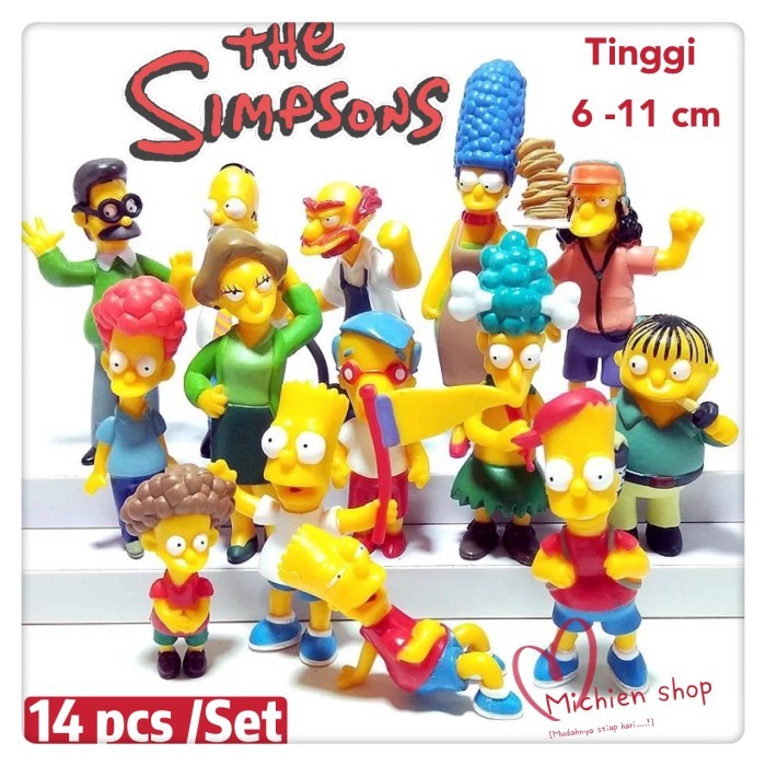Figure The simpsons pajangan mainan set isi 14 simpson homer bart