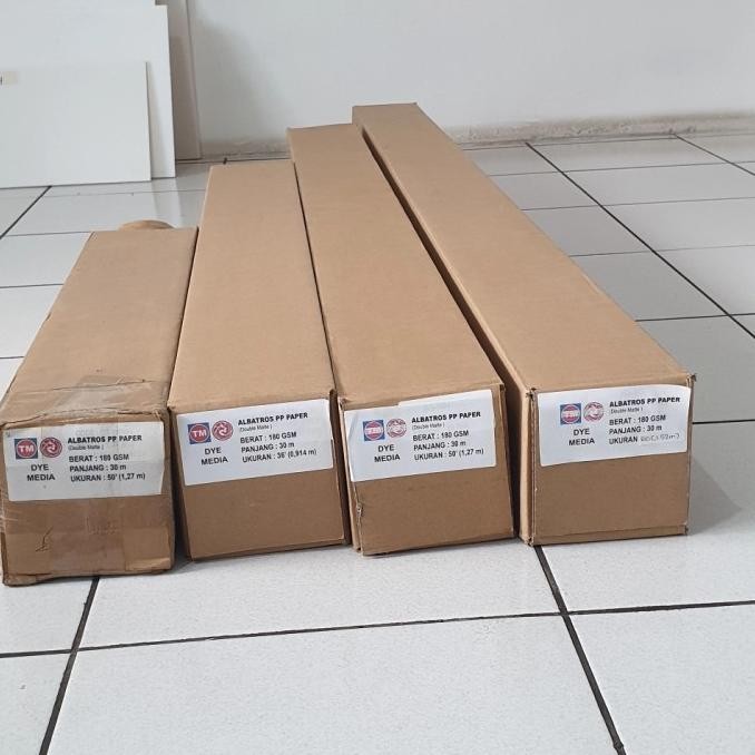 

TERMURAH - Albatros Dye Ink/Indoor 180 gsm 50" ( 1,27 m x 30 m ) Double Matte