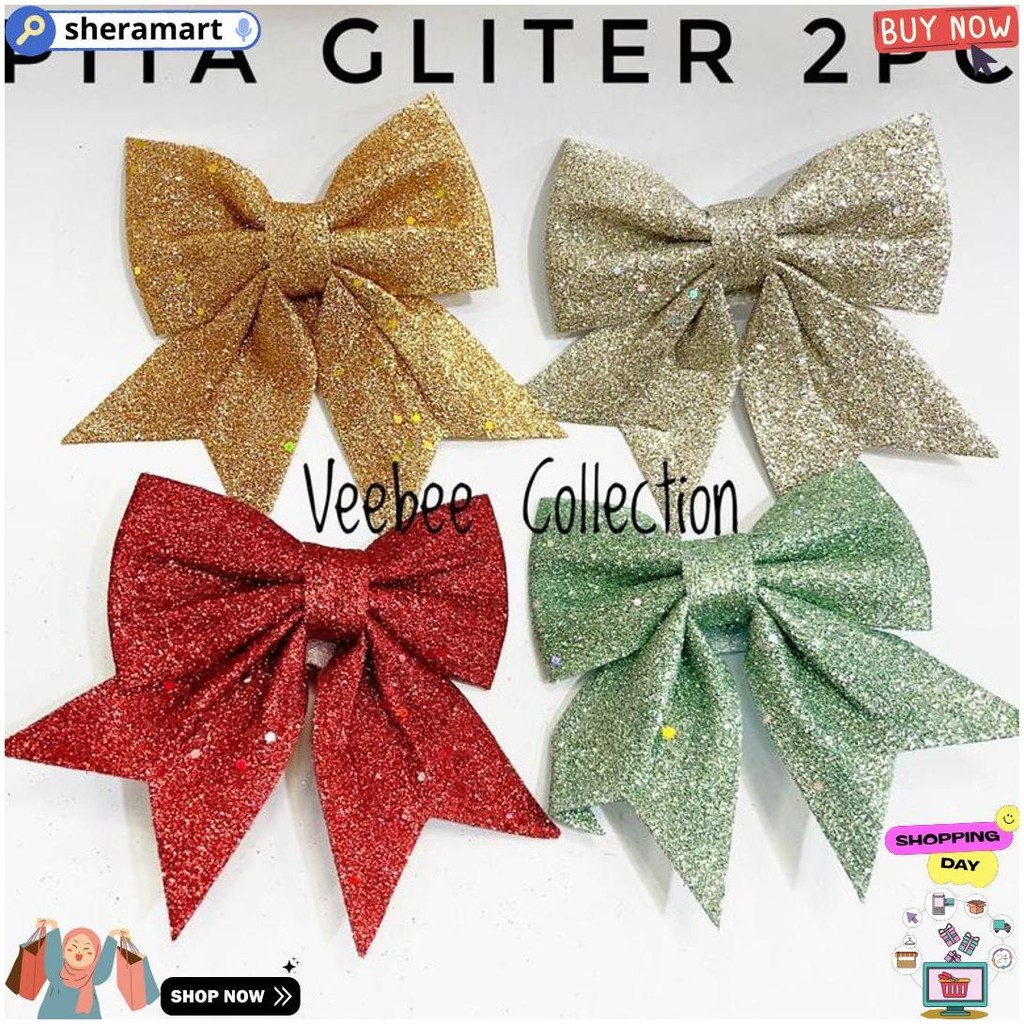 

Pita Gliter 2Pc 422 423/ Pita Hampers /Pita Hias Pohon Natal/Mainan Natal D Termurah