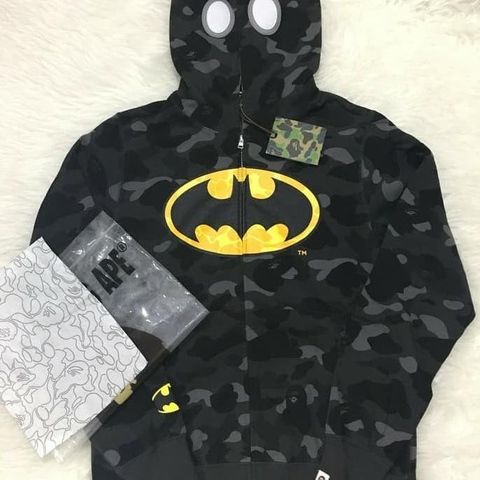 Promo Jaket Hoodie Bathing Ape Kaos Bape X Dc Comic Batman Camo
