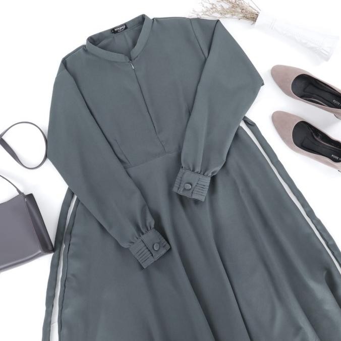 GAMIS POLOS SYARI JUMBO ABU TUA-GAMIS PREMIUM SYARI ABU TUA TERBARU