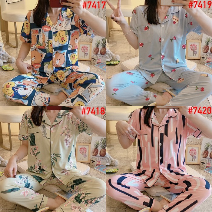 Piyama Baju Tidur Wanita Cp Korea Leisure Wear Lengan Dek