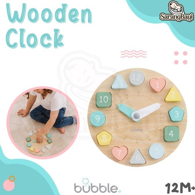 Bubble Wooden Clock / Mainan Edukasi Montessori Anak