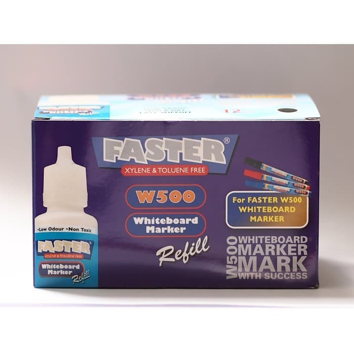 

MJ- FASTER REFILL INK W500 WHITEBOARD MARKER ISI 12 BOTOL-BLACK,BLUE&RED