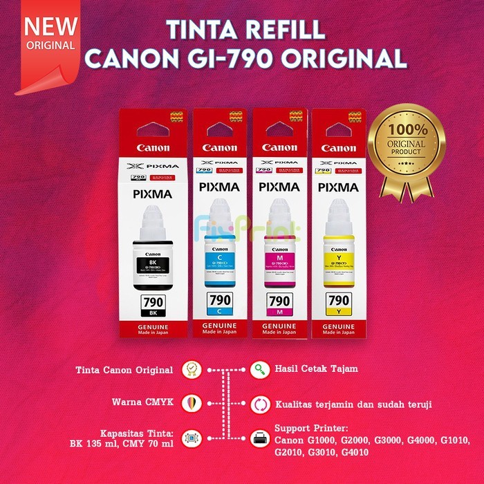 

[L4Riiss] 1 Set Tinta GI790 790 Refill Canon G1010 G2010 G3010 G4010 G1000 G2010