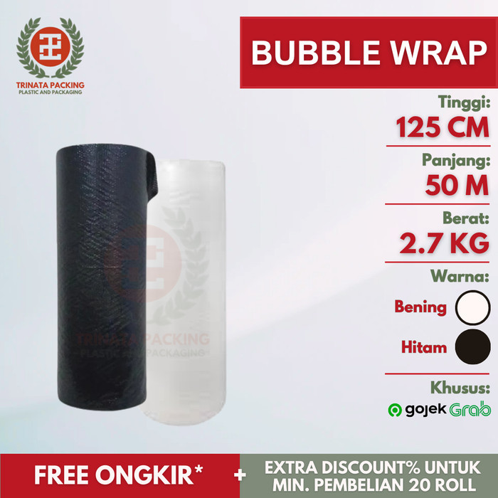 

Bubble Wrap Hitam 2.7kg EXTRA TEBAL 125cmx50m KUALITAS MULIA PACK