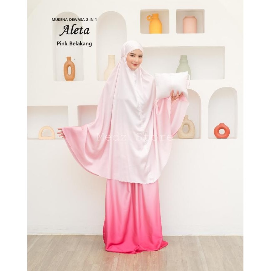 MUKENA DEWASA ALETA ARMANI SILKY GRADASI TRAVEL 2IN1 LASER CUT JUMBO