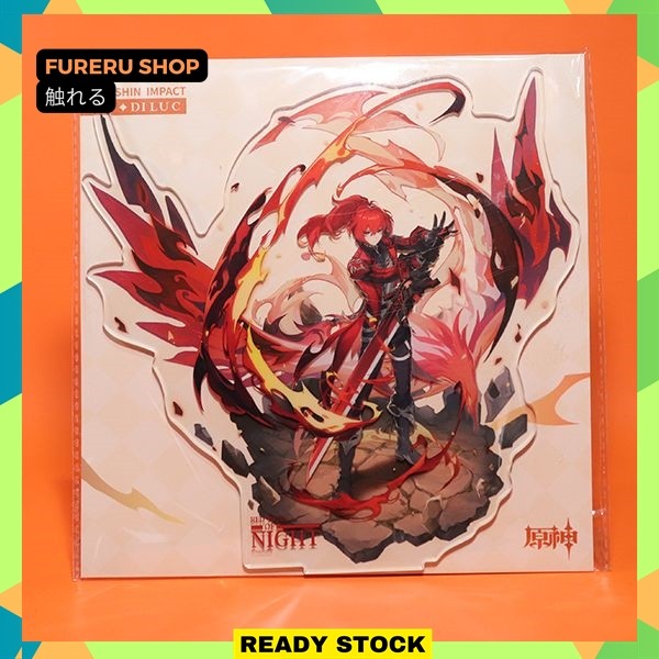 Genshin Impact Diluc Red Dead of Night Theme Costume Series 15.5cm Acrylic Ornament Stand