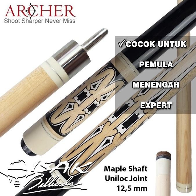 TERMURAH - Archer UA-03 - Maple Pool Billiard Cue