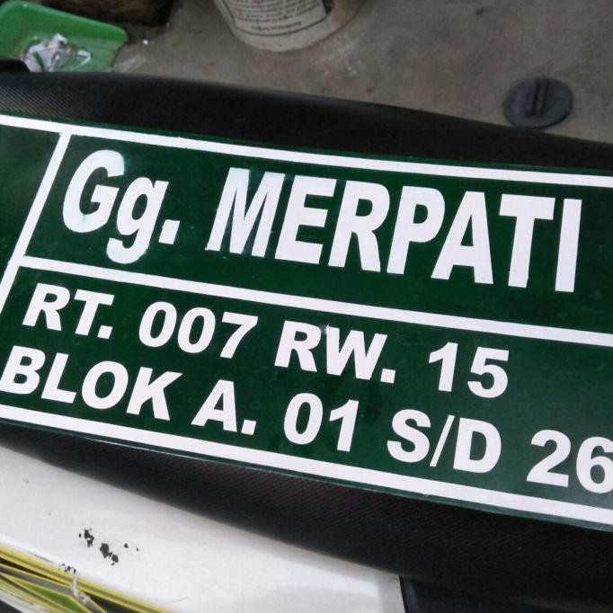 

plang nama jalan PLAT ALUSTIK 30 x 45 cm BOLAK BALIK KGS