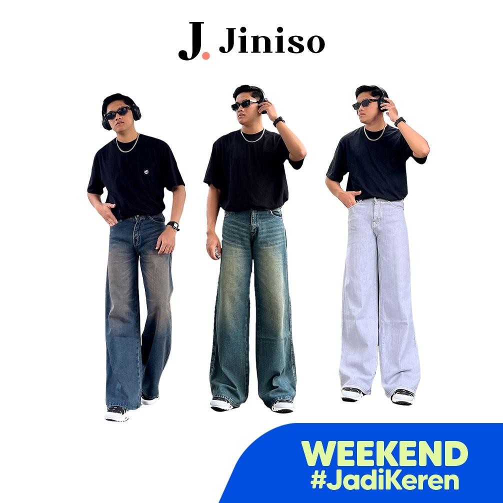 JINISO Oversize Baggy Loose Jeans Pria