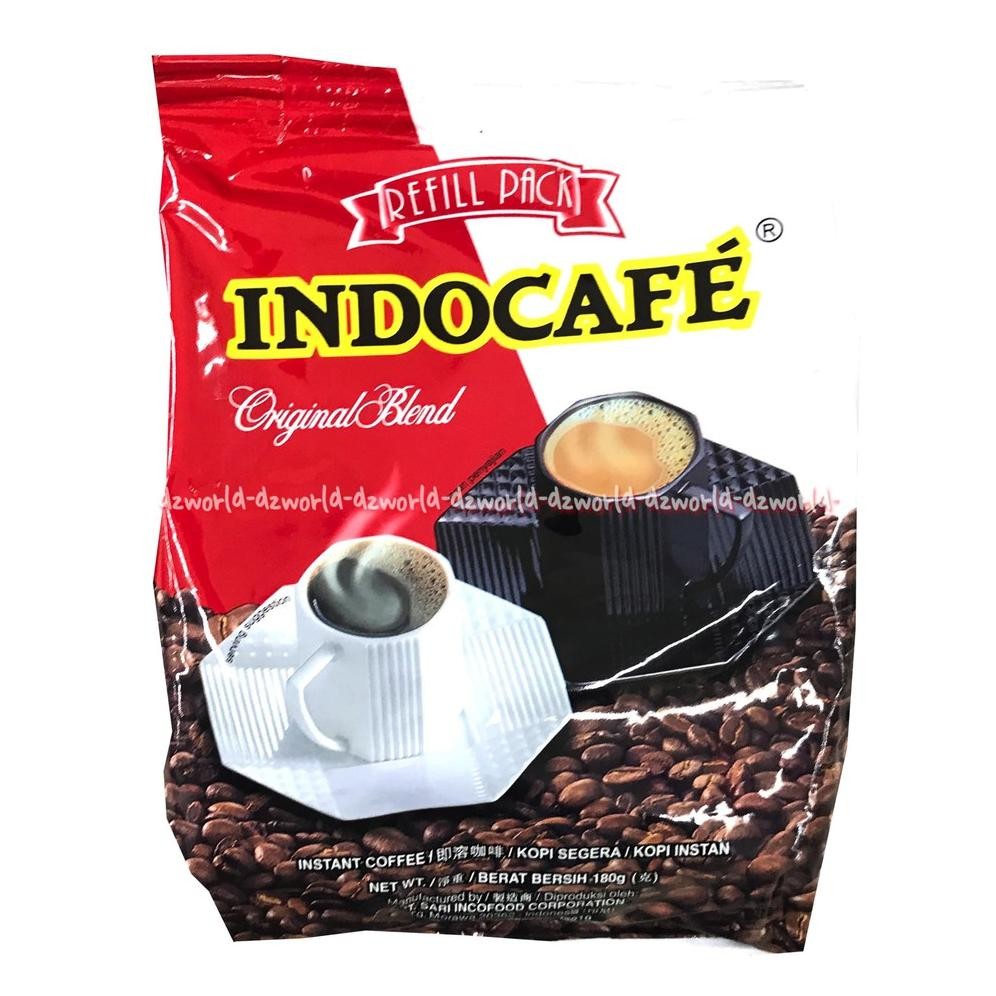 

Ready Kemasan Isi Ulang / Kopi Bubuk Kasar / Kopi Instan Granul / Indocafe Blend Isi 180 Gr