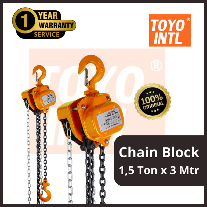 Chain Block TOYO INTL 1.5 Ton x 3 Meter / Takel Katrol Kerekan