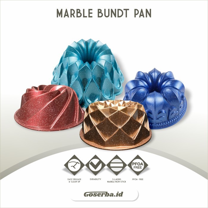 HARGA DISC - Loyang Bundt Baking Cake Cetakan Kue Bolu Tulban Sultan Pan Marble