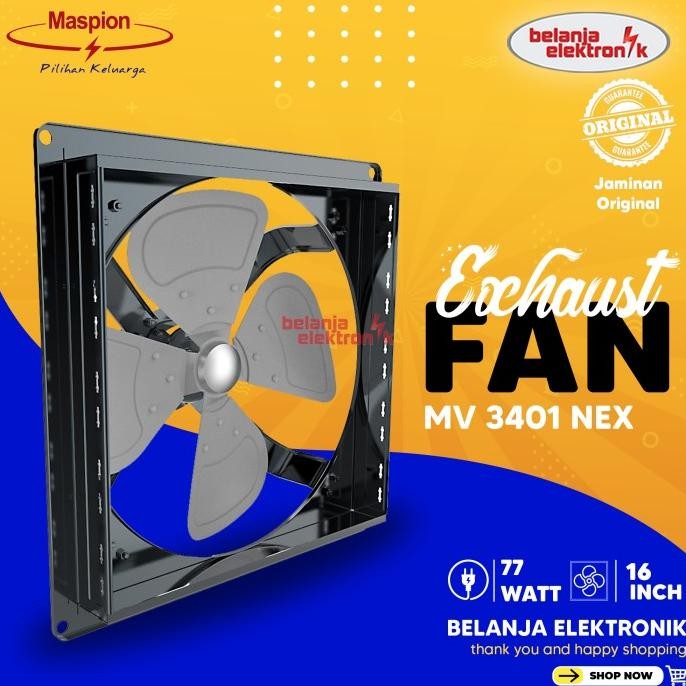 KIPAS VENTILASI MASPION MV 3401 NEX EXHAUST FAN HEXOS DINDING 16 INCH