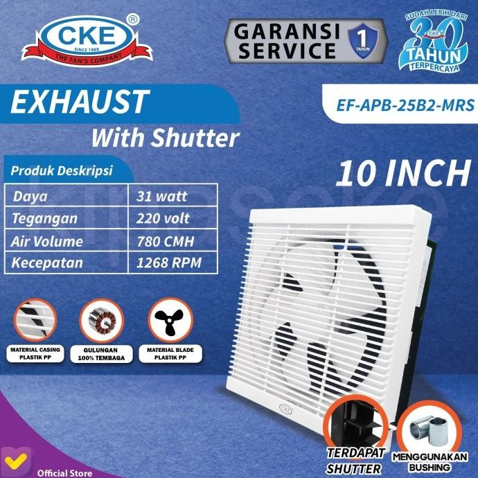 Wall Exhaust Fan 10 Inch Kipas Angin Hexos Dinding Ventilasi Dapur 10"