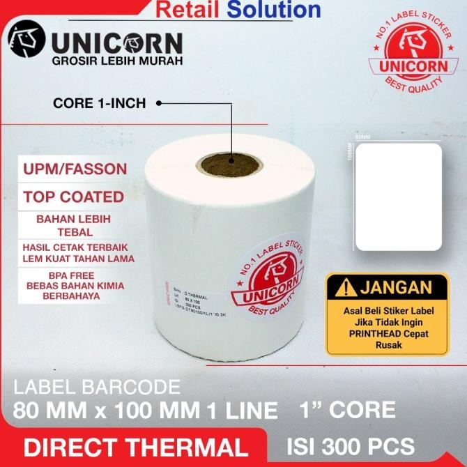 

Sale Label Stiker Thermal 80X100 Mm / 80 X 100 Mm / 80X100Mm 300Pcs
