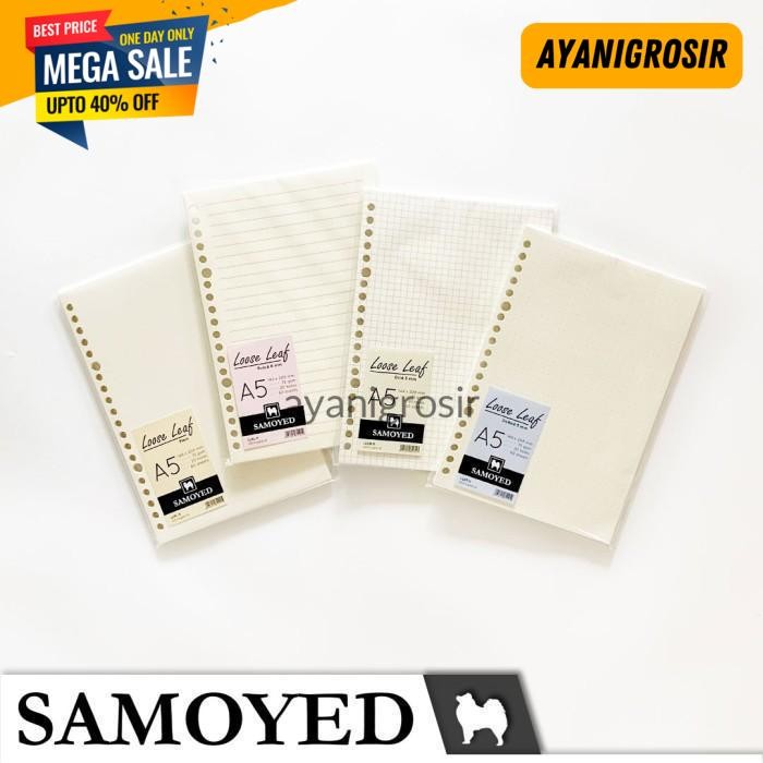

TERBARU LOOSE LEAF A5 , 20 HOLES ISI 60 LEMBAR SAMOYED POLOS GARIS KOTAK TITIK BY AYANI GROSIR !!