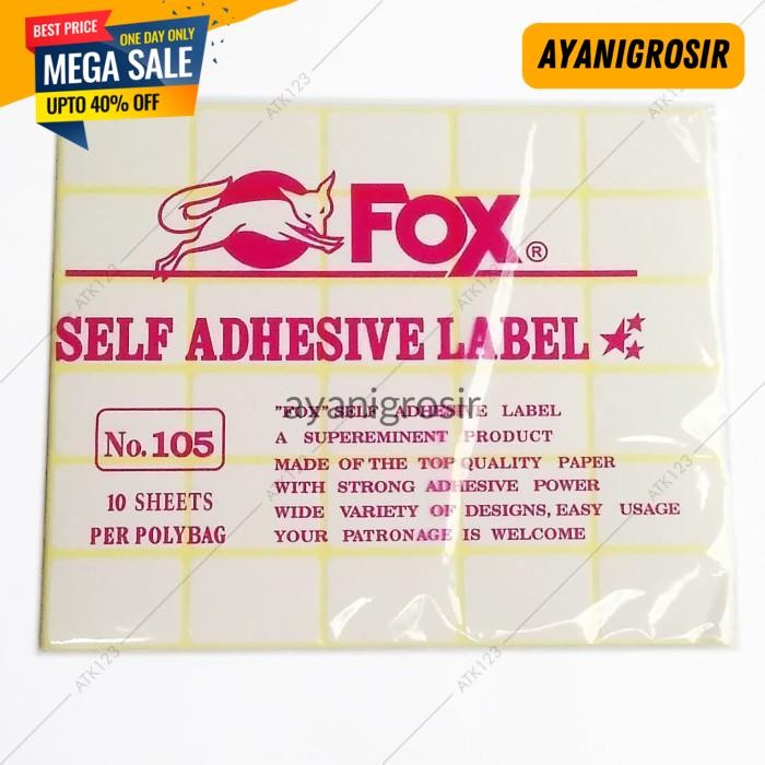 

DISKON KERTAS / LABEL STIKER FOX NO. 105 UK. 25 X 38 MM (PERSEGI PANJANG) BY AYANI GROSIR !!