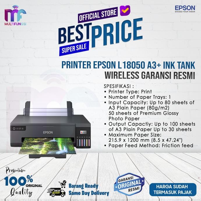 

Printer Epson L18050 A3+ Ink Tank Wireless Garansi Resmi