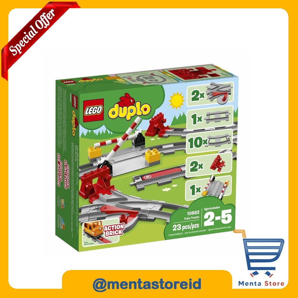 LEGO 10882 Duplo Train Tracks Kereta Api Anak Mainan Fun Toys Asli