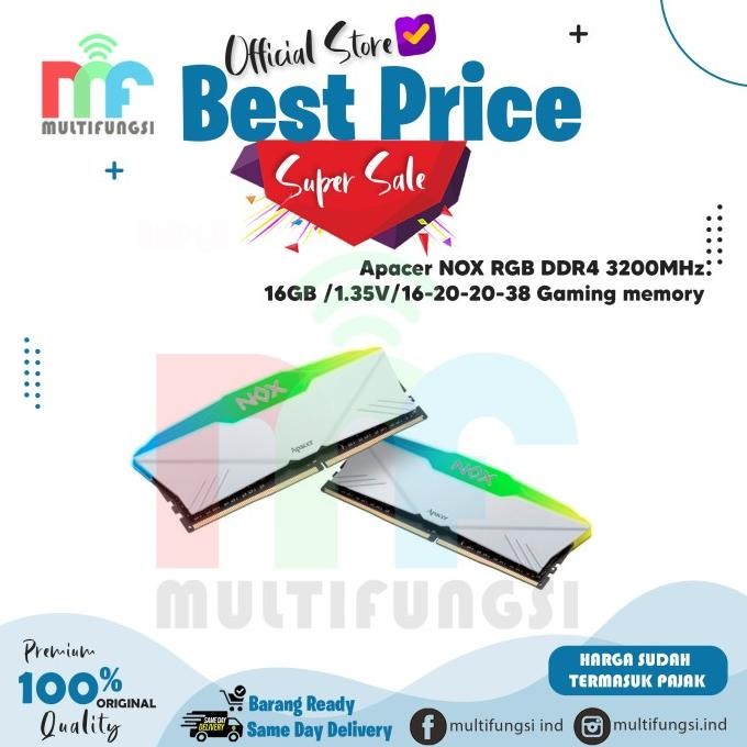 

Apacer NOX RGB DDR4 3200MHz 16GB /1.35V/16-20-20-38 Gaming memory