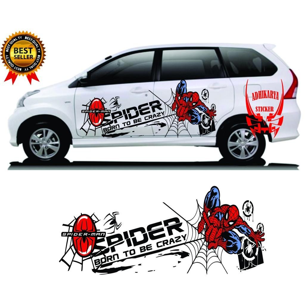 Stiker Mobil Spiderman Decal Dekal Avanza Xenia Keren Bodi Samping Mobil Terbaru