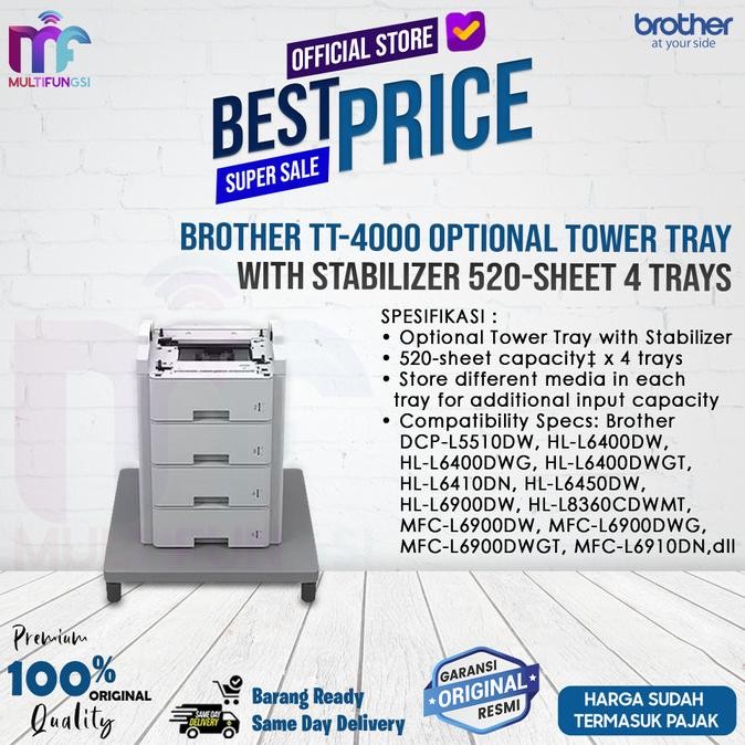 

Brother TT-4000 Optional Tower Tray with Stabilizer 520-sheet 4 trays