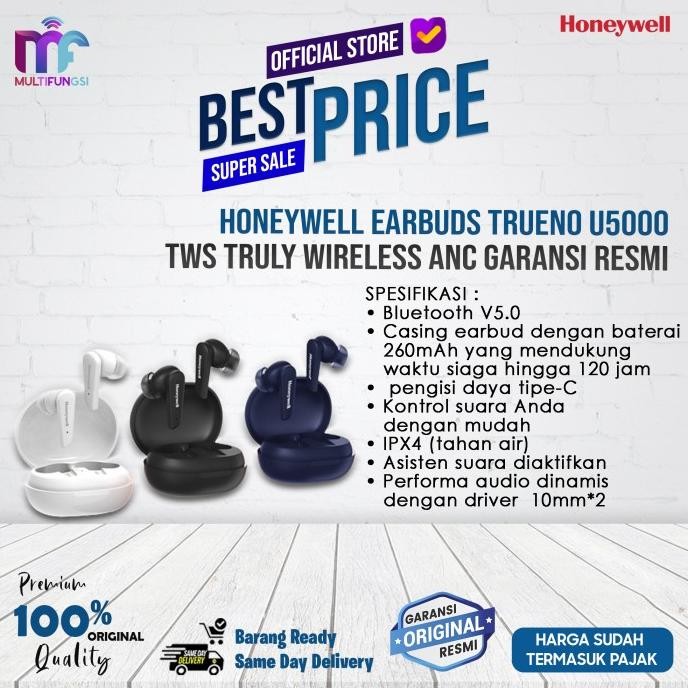 

Honeywell Earbuds Trueno U5000 TWS Truly Wireless ANC Garansi Resmi