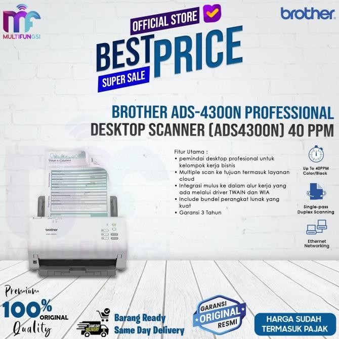

Brother ADS-4300N Professional Desktop Scanner (ADS4300N) 40ppm
