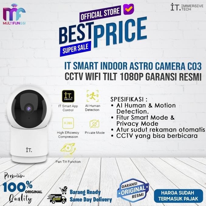

IT Smart Indoor Astro Camera C03 CCTV WiFi Tilt 1080p Garansi Resmi