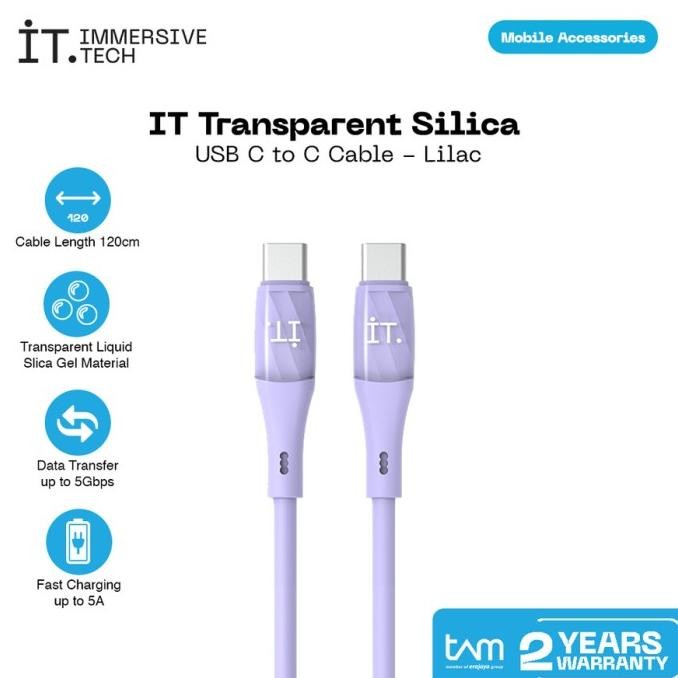 

IT Transparent Silica Gel Cable Fast Charging 1,2M USB C to C Original